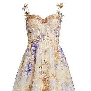 Zimmermann Cream and Purple Floral Maxi Dress